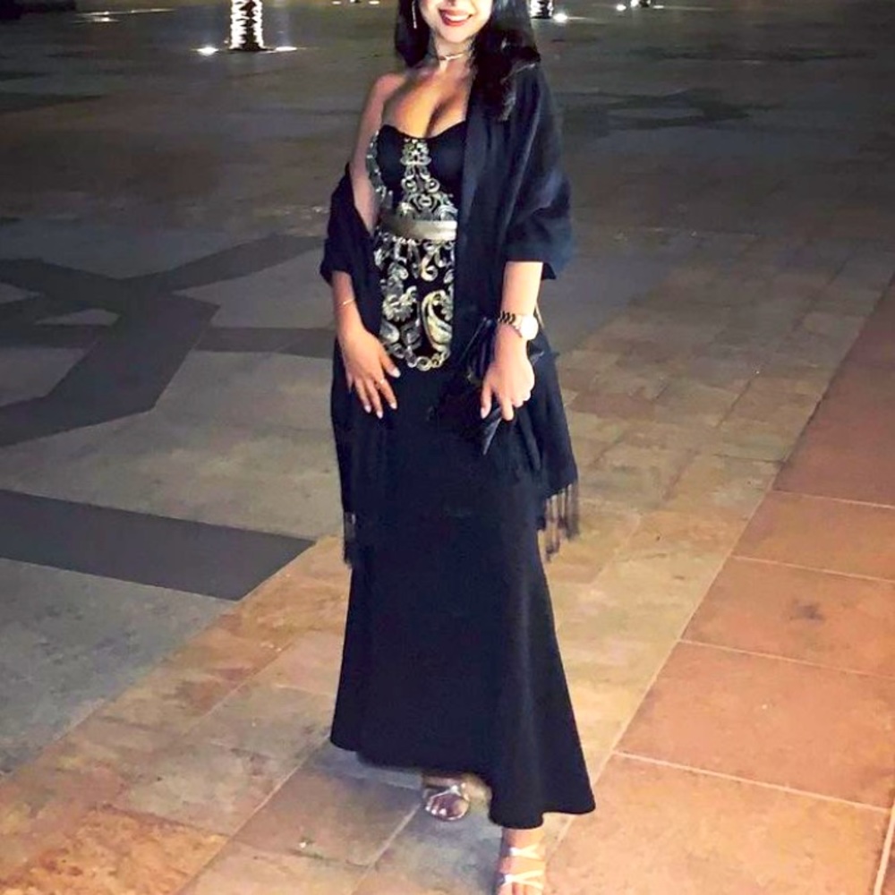 Black and Gold Maxi Dress